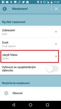 Dále otevřete Jazyk hlasu