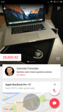 Aplikace LetGo inzerát