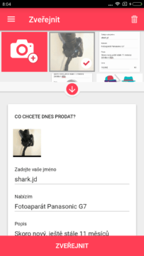 Aplikace LetGo inzerát detail