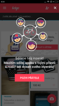 Aplikace LetGo - pozvat přítelé