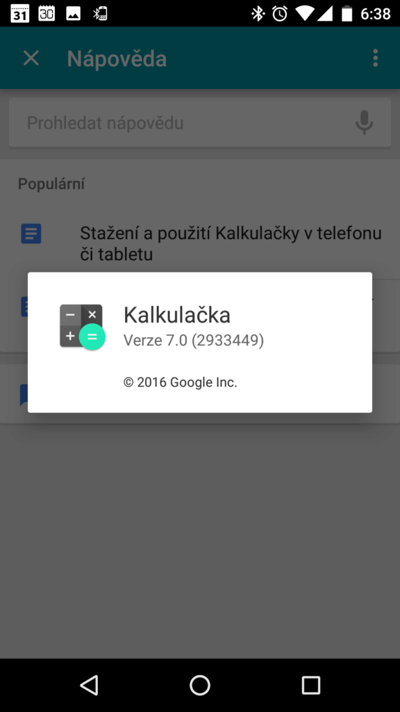 Starší verze Kalkulačky