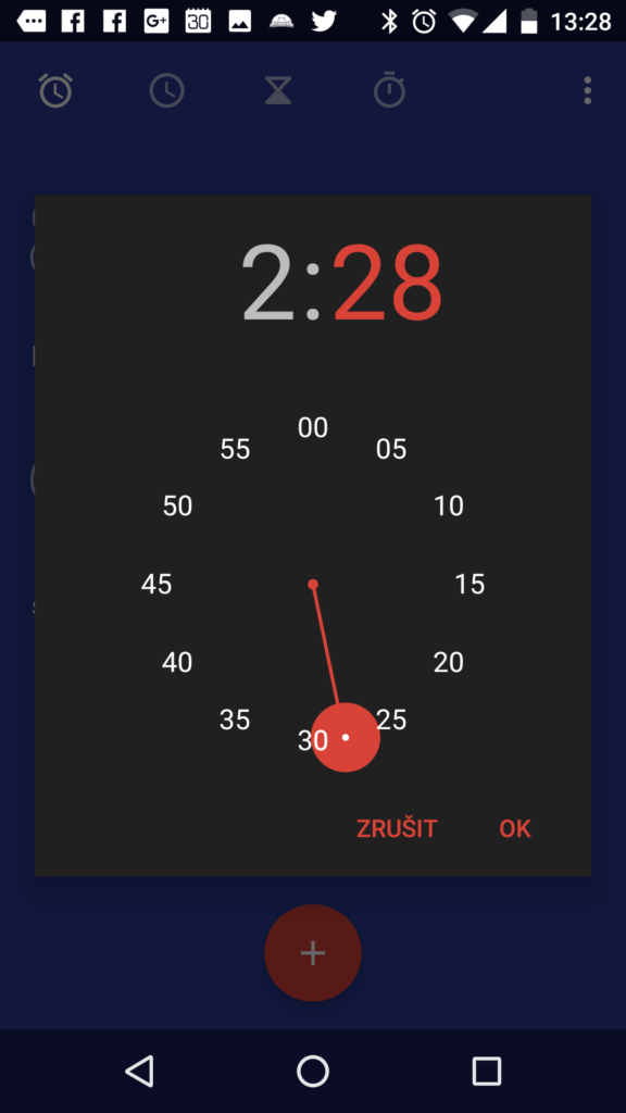 Nastavení budíku