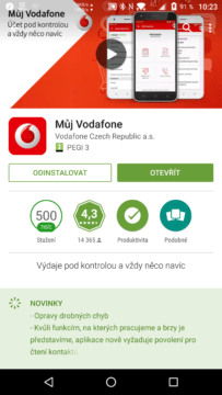 Aplikace Můj Vodafone v obchodě Google Play