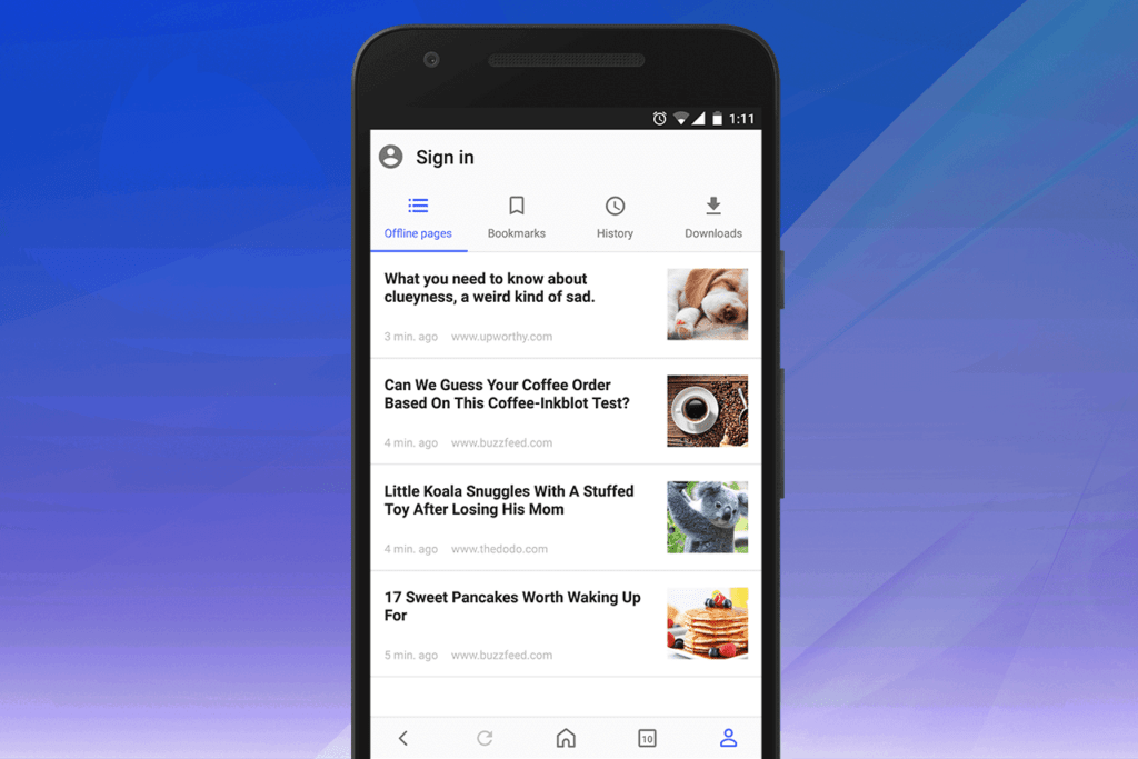 Opera for Android offline pages
