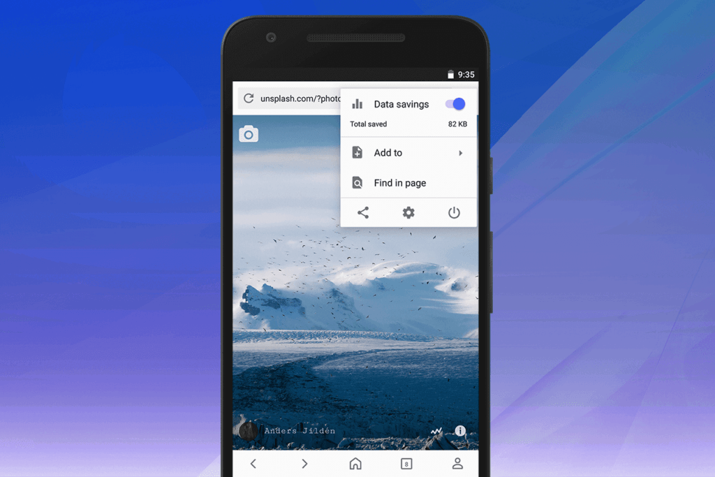 Opera for Android three dots menu