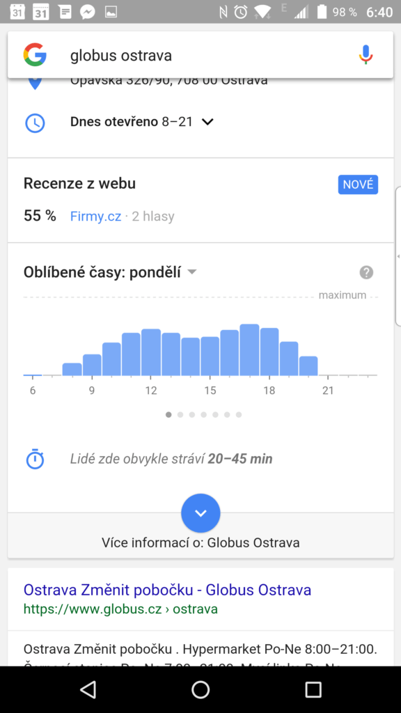 Oblíbené časy ve výsledcích hledání