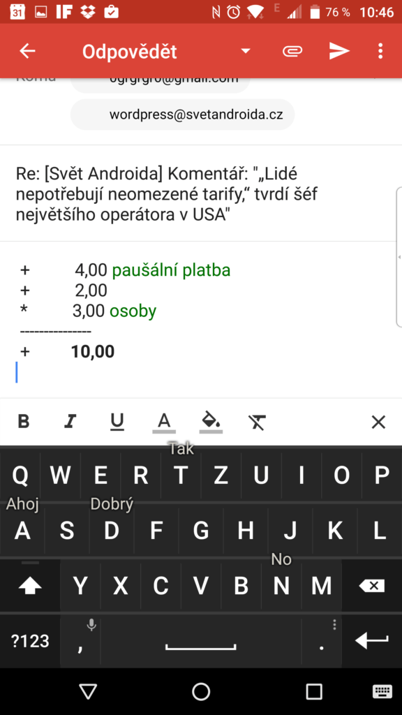 Kopírování výpočtu