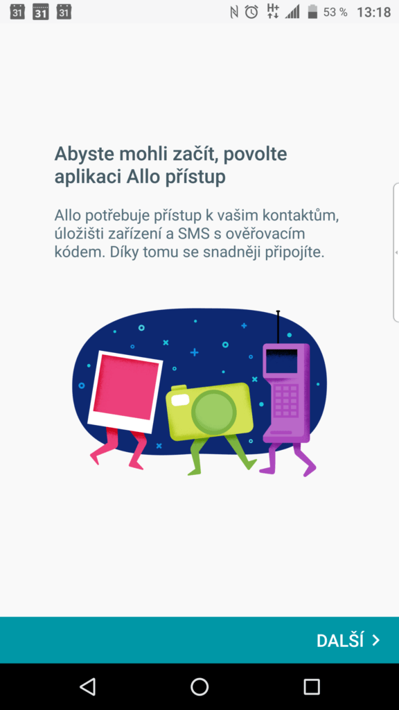 Registrace do Google Allo