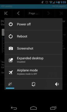 Nabídka vypnutí v ROMce CyanogenMod