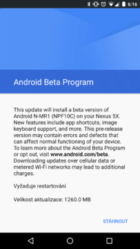 Redakční Nexus 5X dostal ráno update