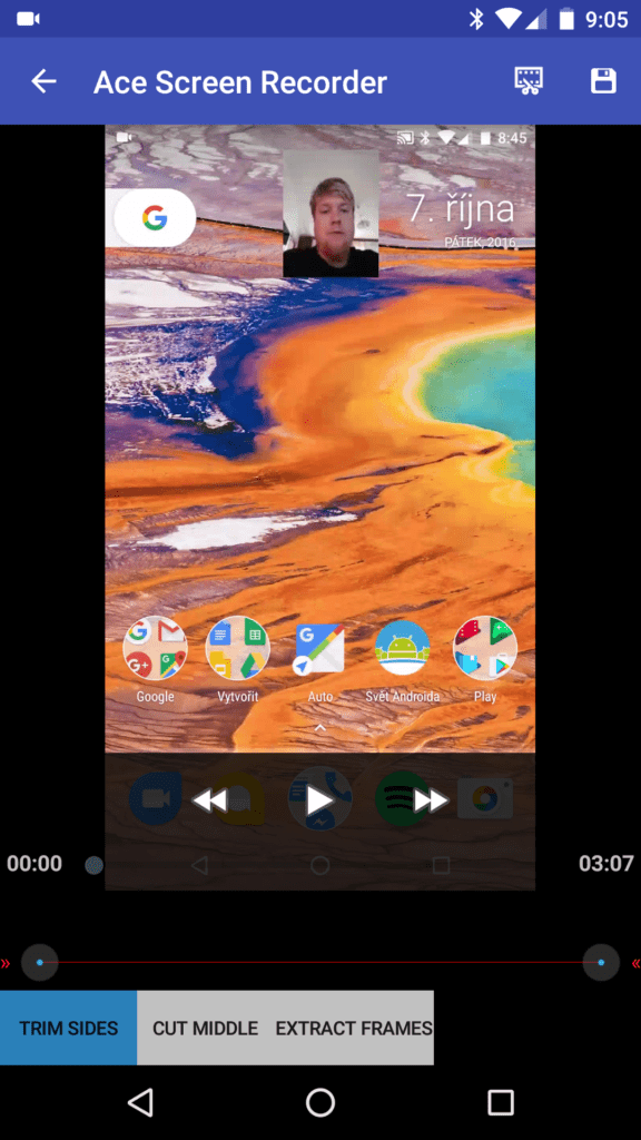 Ace Screen Recorder střih