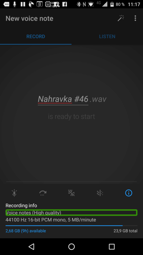 Trochu nelogicky umístěné info o nahrávce