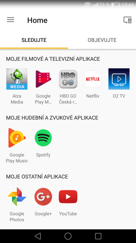 Google Home aplikace 1