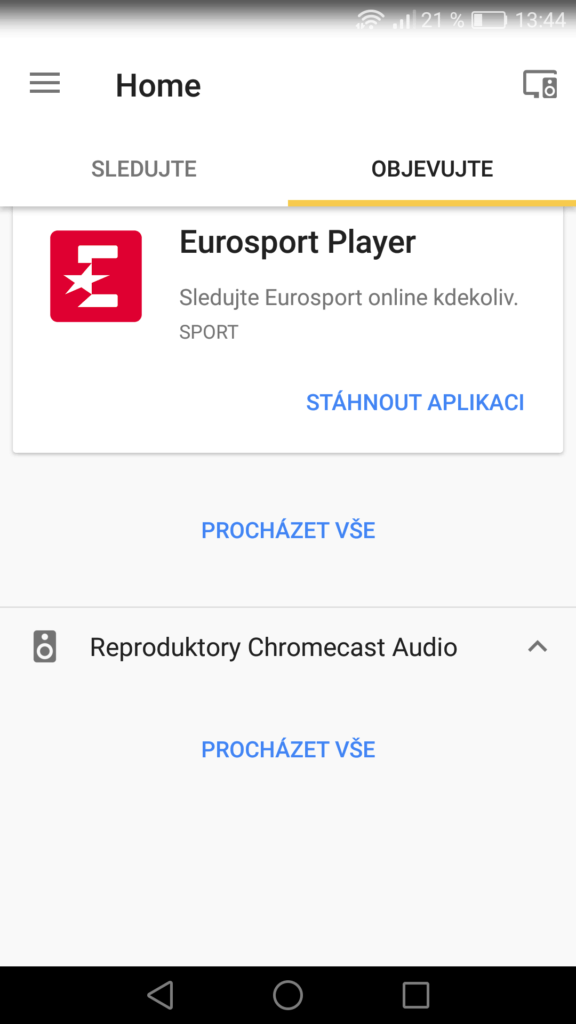 Google Home aplikace 2