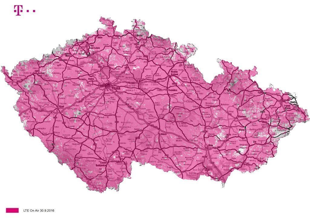 LTE pokrytí T-Mobile Q3 2016