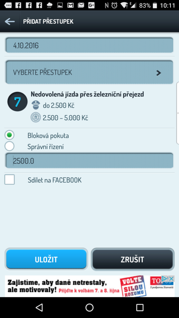 Detaily přestupku