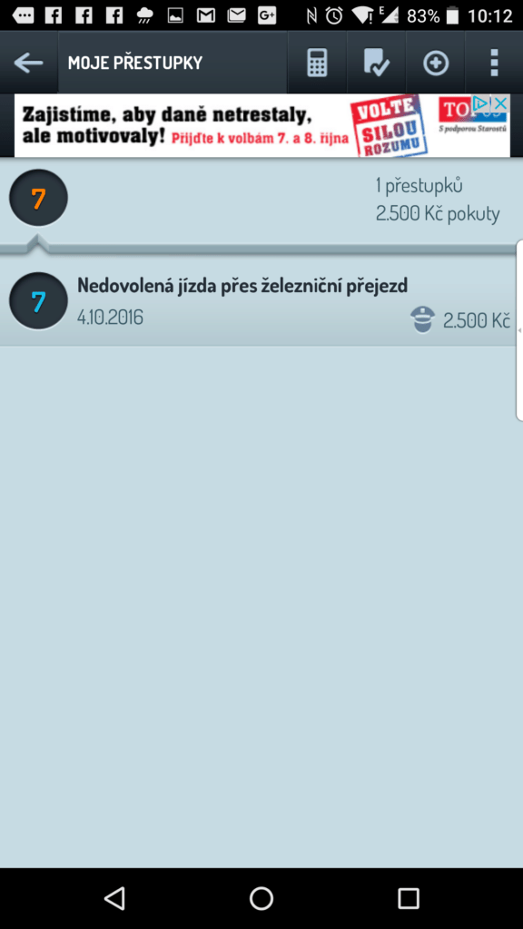Seznam přestupků
