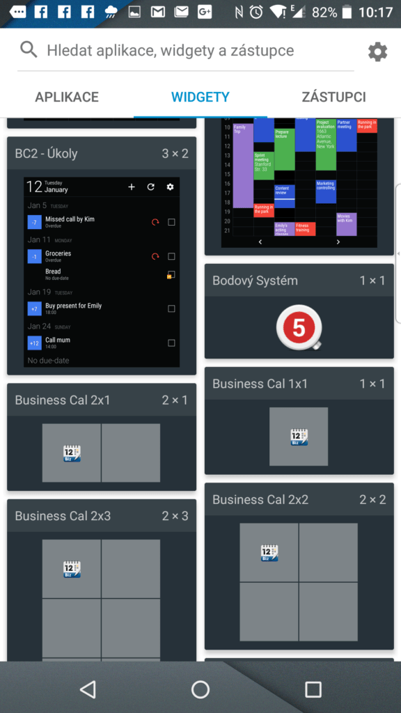 Widget na plochu