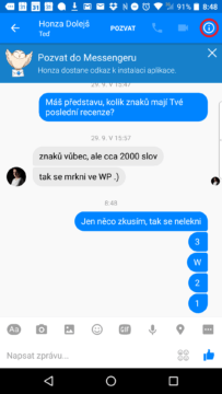 Tlačítko s písmenem I