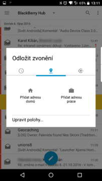 Odložení s ohledem na místo