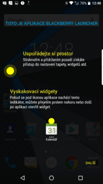 Představení prostředí: vyskakovací widgety