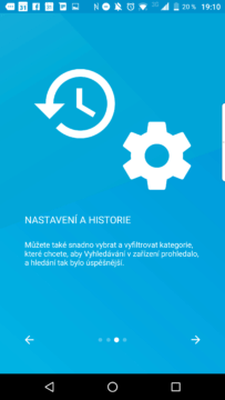 Vyhledávání v zařízení: nastavení a historie