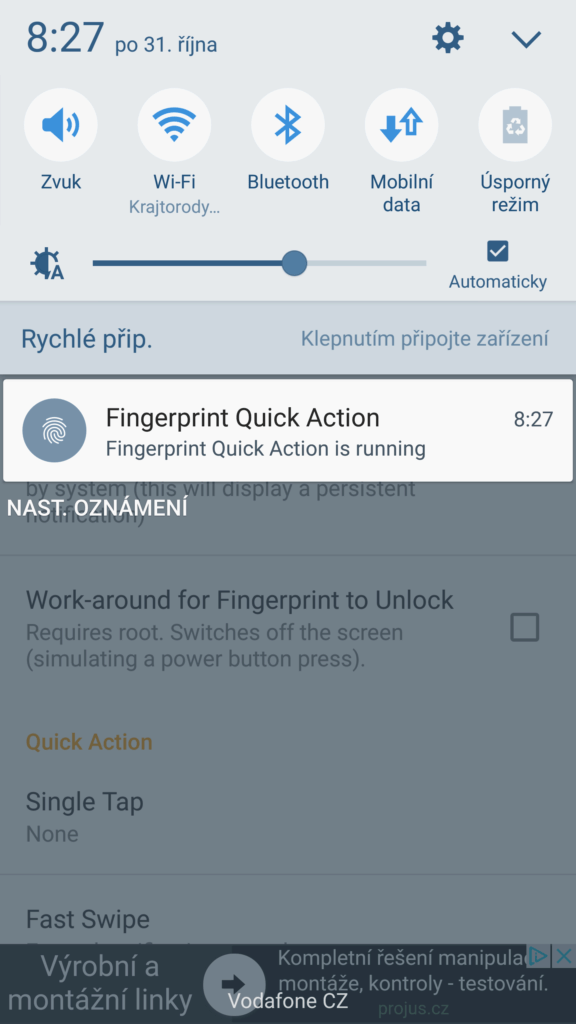 gesta pro ctecku otisku prstu Fingerprint Quick Action 6
