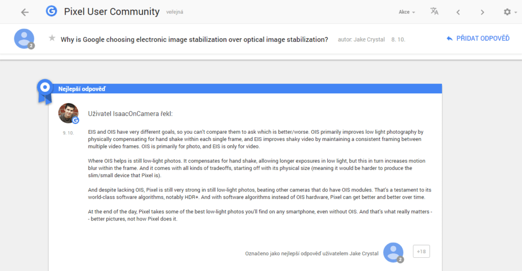 IsaacOnCamera vysvětluje, proč telefony Google Pixel nemají optickou stabilizaci obrazu