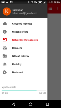 Postranní nabídka