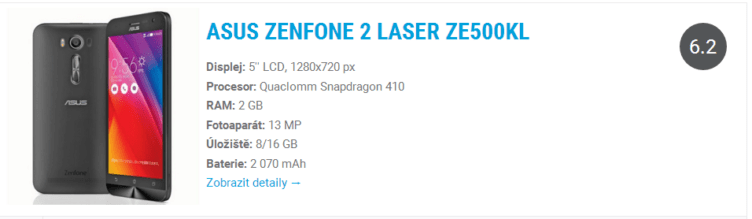 Asus zenfone 2 laser - katalog