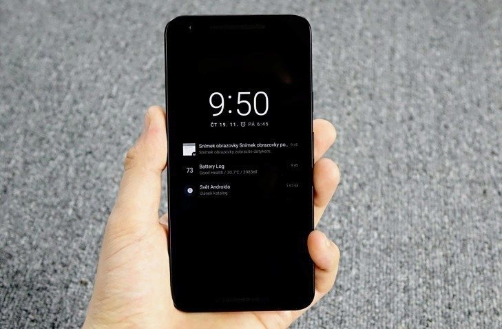 Nexus 5X - aktivní notifikace