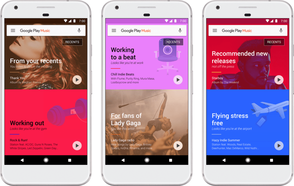 Aplikace Hudba Google Play s novým vzhledem a umělou inteligencí