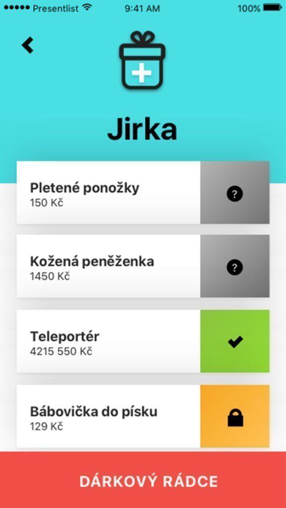 Presentlist screenshot 1