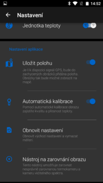 CAT S60 termokamera druhé nastavení