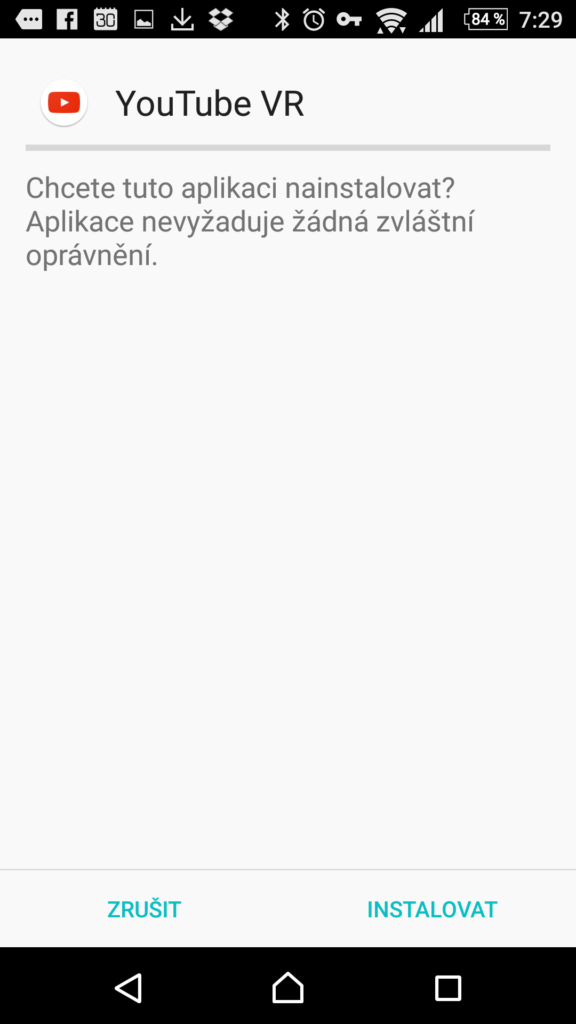 Probíhající instalace