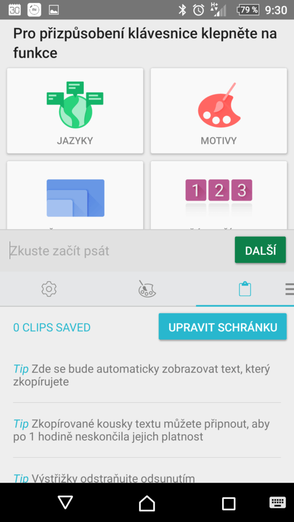 Sekce pro správu vylepšené schránky