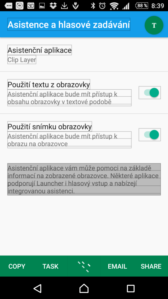 K označení bloku stačí jedno klepnutí