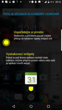 Prostředí: vyskakovací widgety