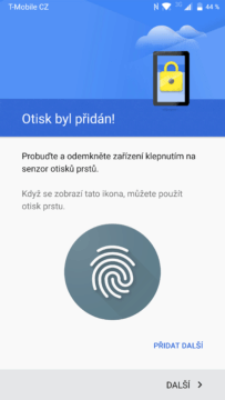 Otisk prstu byl přidán
