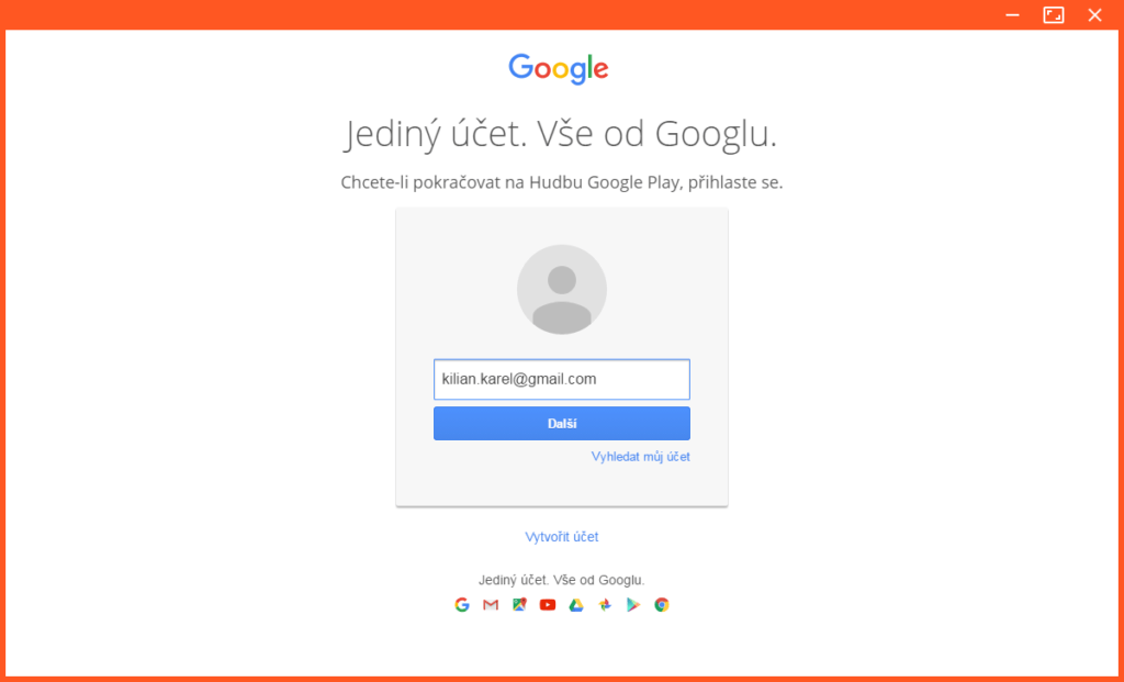 Přihlášení k účtu Google