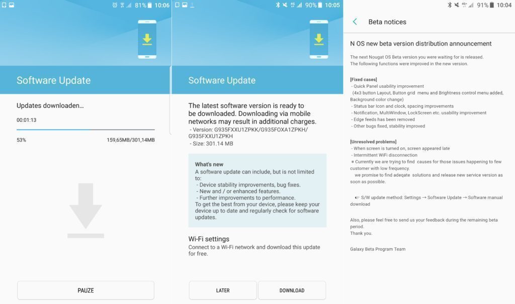 Aktualizace je k dispozici majitelům telefonů Galaxy S7 a S7 Edge