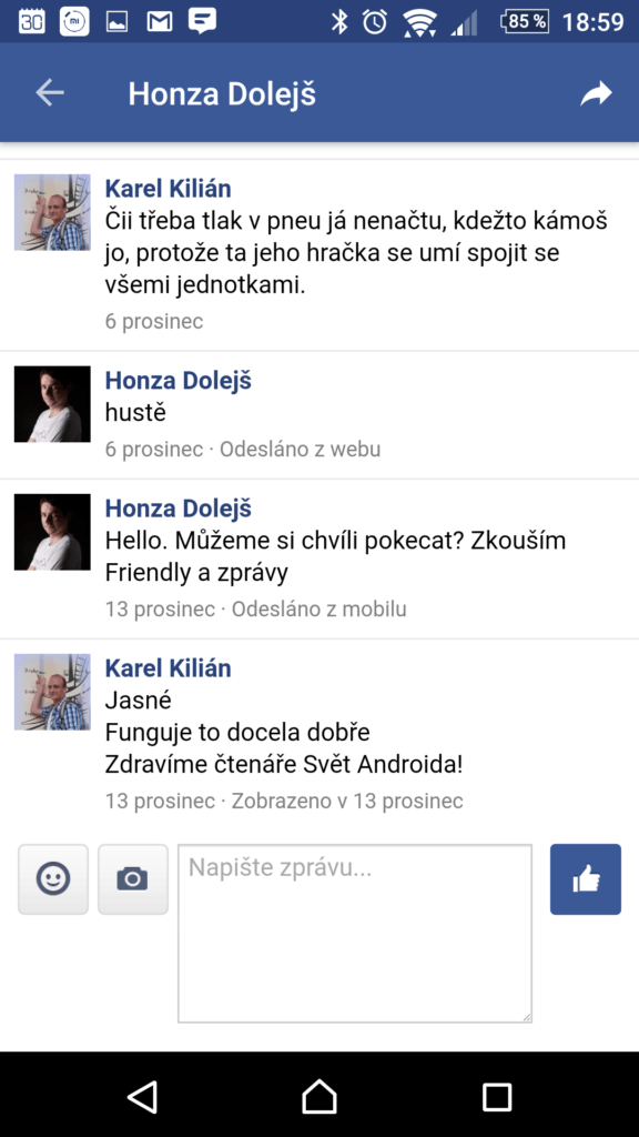 Friendly umí i chatovat
