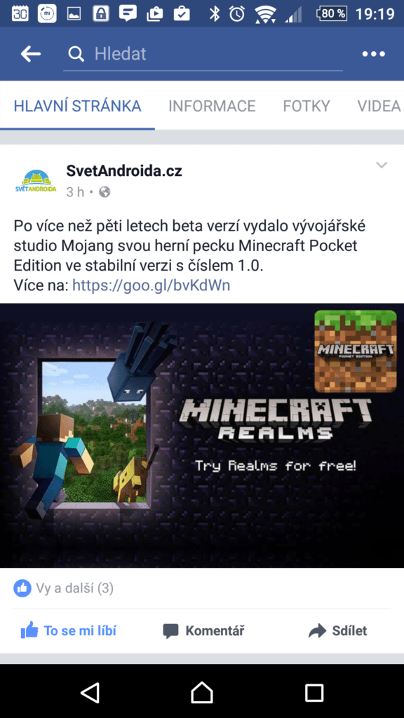 Příspěvek stránky