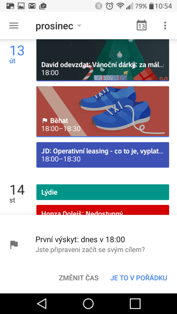Google kalendář cíle 9