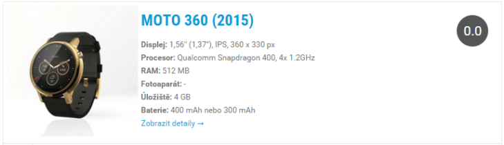 Motorola Moto 360 (2015) - widget, katalog