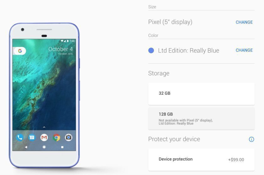 Modrý Google Pixel je opět k dostání v Google Store