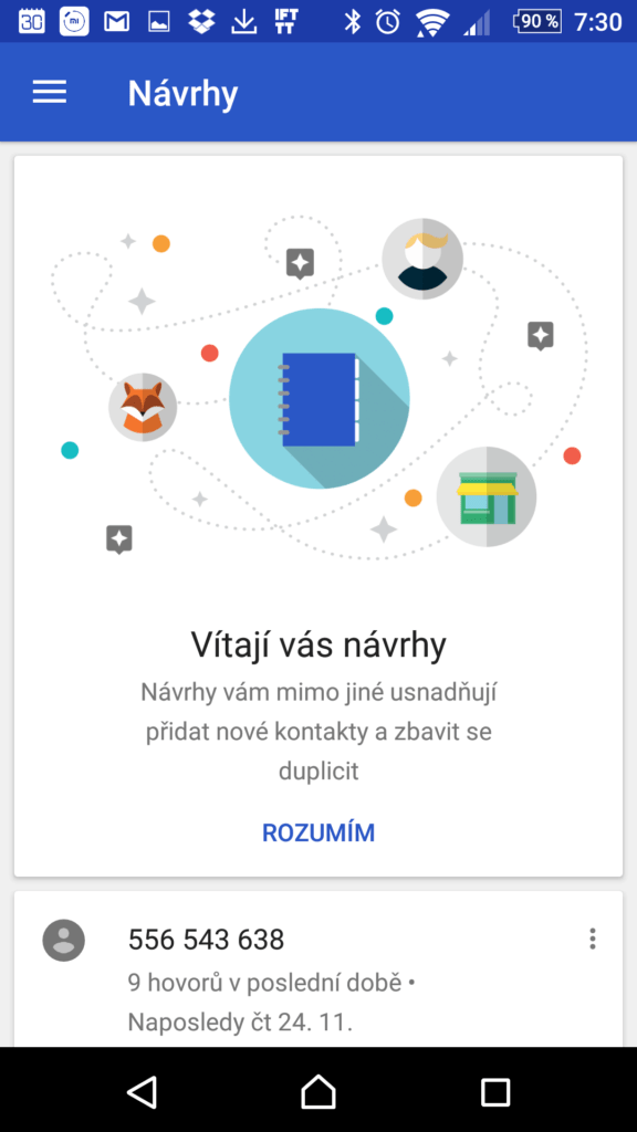 Uvítací obrazovka