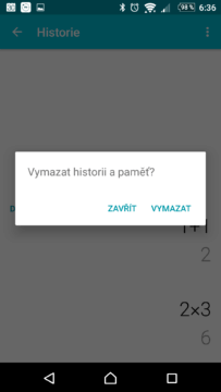 Vymazání historie a paměti