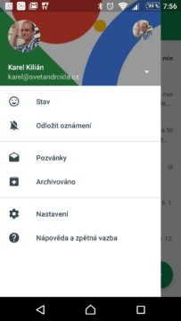 Nová verze Hangouts nemá kontakty v postranní nabídce