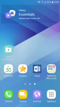 Galaxy A5 (2017) hlavní menu
